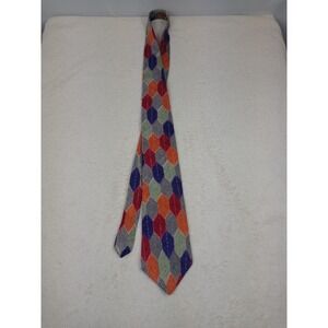 COOGI AUSTRALIA Men's 100% Silk Necktie‎ USA Designer Geometric Multi-Color EUC